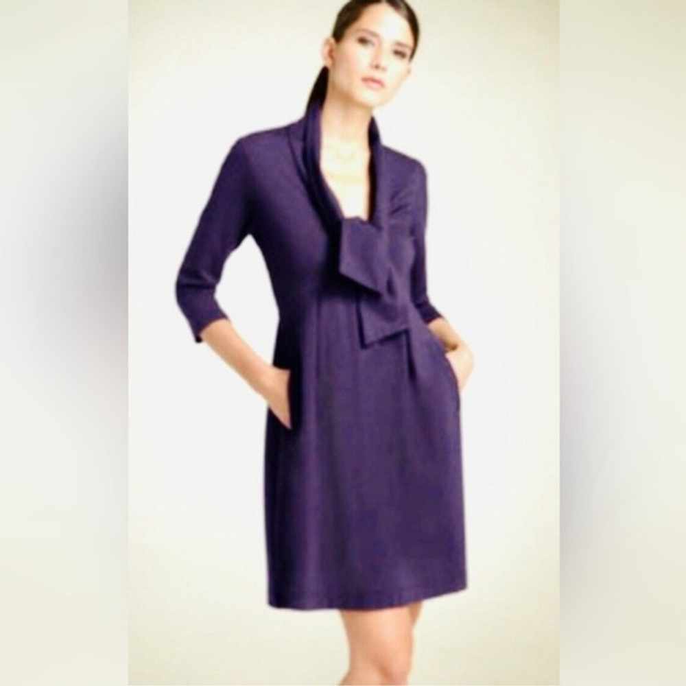 Women's Theory Katalina Purple Long Sleeve Dress‎ with Bow Detail Size 6
